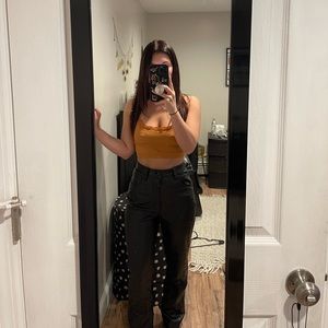 abercrombie curve love leather 90s straight ultra high rise sz 4 short